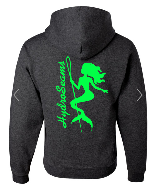 HydroSeams Hoodie - Neon Green & Charcoal Grey