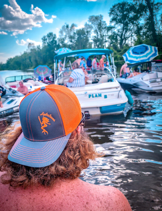 HydroSeams Side Logo Charcoal/Neon Orange