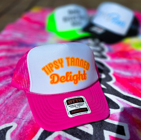 Tipsy Tanned Delight Trucker Hat Pink