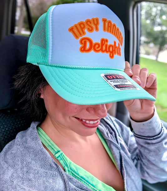 Tipsy Tanned Delight Trucker Hat Mint