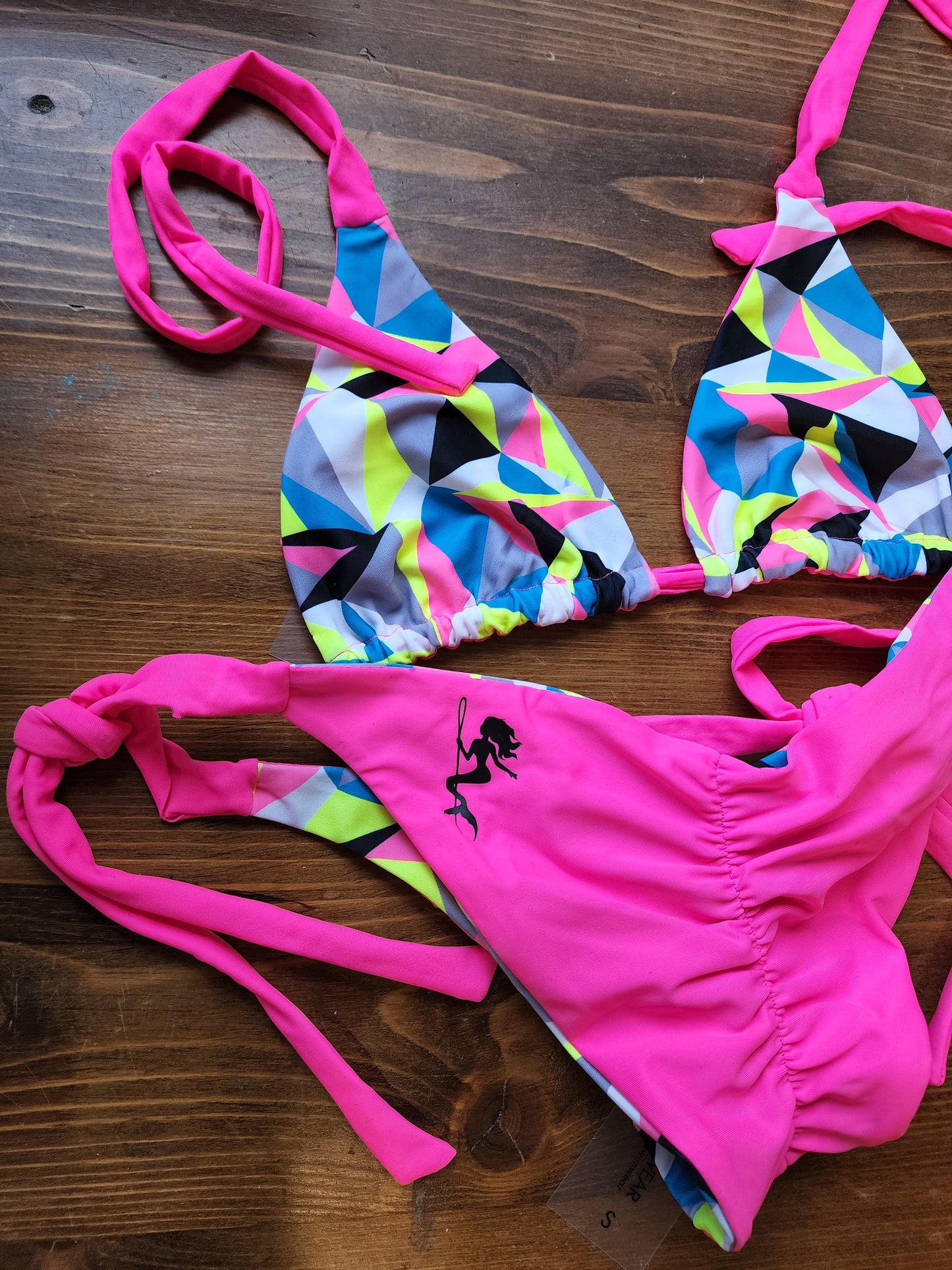 Reversible Electric Pink Bikini Top